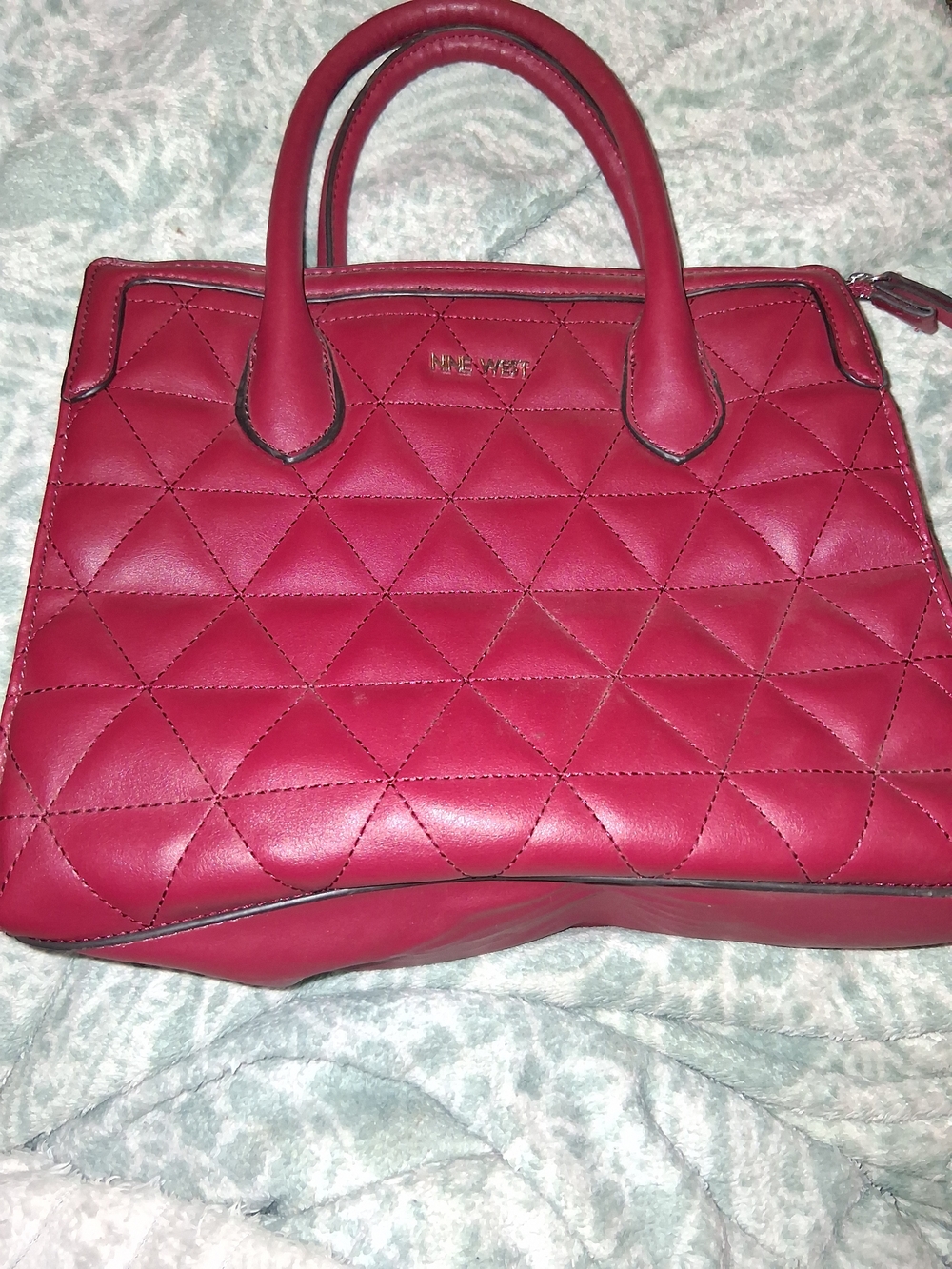 Nine West Quilted Tote Bag in Wine
